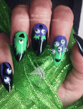 Nail Klub Googly Eye Nails for a Hip Halloween  Halloween nail art  tutorial Halloween nail art Eye nail art