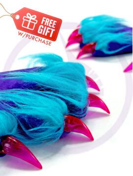 Party Monster - Purple with Teal Fur, Neon Pink Claws
