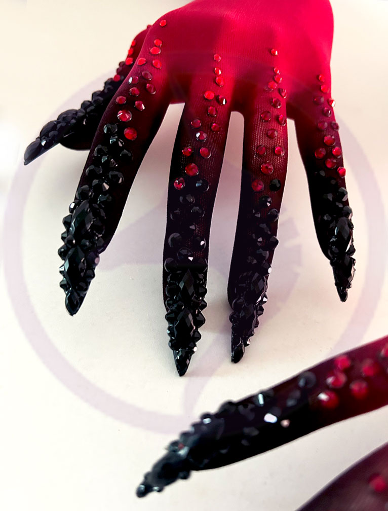Red to Black Diamante on Red Second Skin